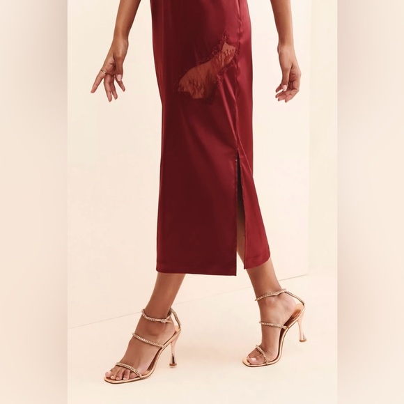 NWT! Free People Wine Allina Liu Calla Slip Dress - Size 6 🚦 - Picture 3 of 5